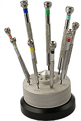 Value-Tec SR9 screwdriver set with heavy revolving base, 0.5-2.5mm blades